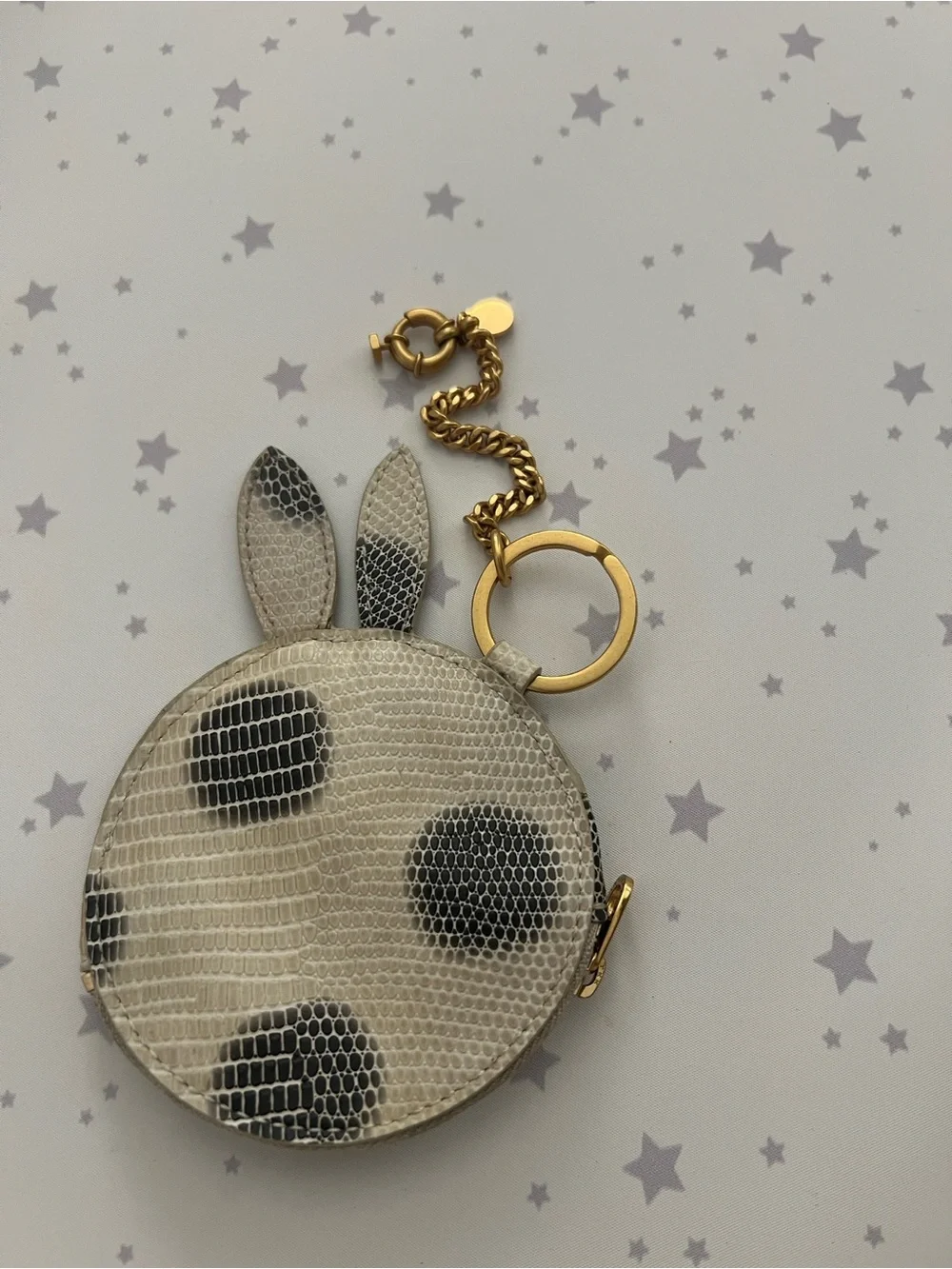 Marc Jacobs Gray & Black Bunny Coin Purse Keychain